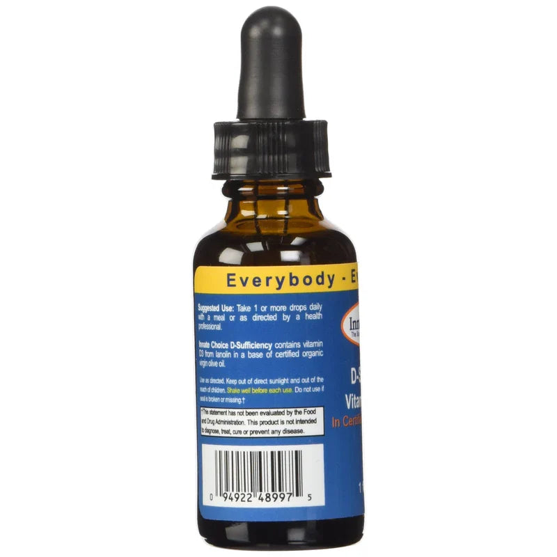 Innate Choice D Sufficiency Liquid Vitamin D3, 1 Fluid Ounce