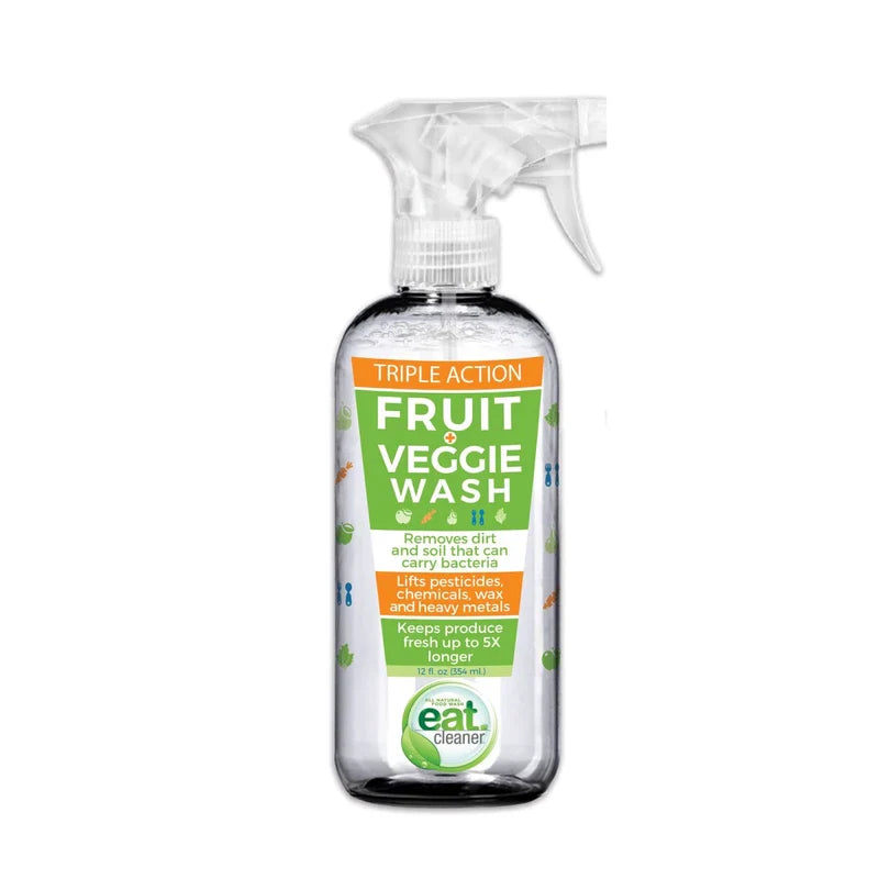 Eat Cleaner Fruit and Vegetable Wash Spray and Produce Cleaner, Extends Shelf Life, More Effective than Water, All Natural (12 oz)