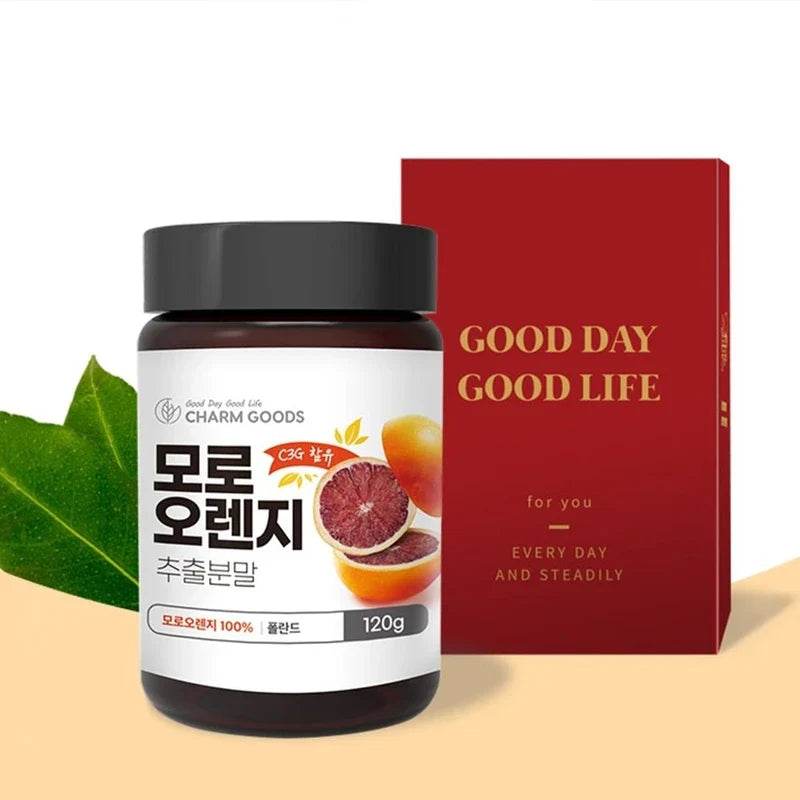 [On Sale] Moro Orange Extract Powder Effectiveness 120g 1 Bottle No Additives 100% Powder Morosil C3G / [온세일]모로오렌지 추출분말 효능 120g 1병 무첨가물 100% 파우더 모로실 C3G