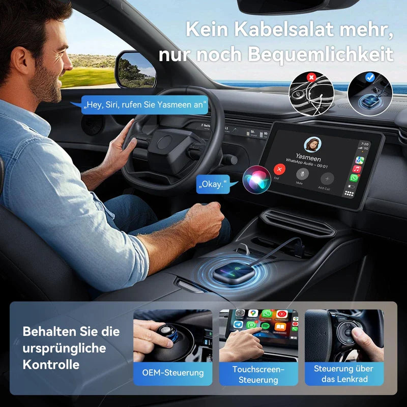 KUKIHO 2025 Version Carplay Wireless Adapter, Android Car Wireless Adapter, Wireless 2 in 1 Converts Wired Android Car/Carplay into Wireless, Suitable for Cars with Android Car and Carplay