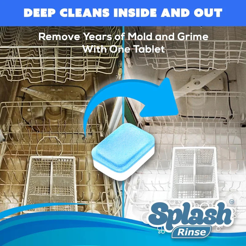 Generic Splash Rinse Dishwasher Cleaner Tablets - Deep Cleaning For All Dishwasher Machine Models, 1 Count (Pack of 6)