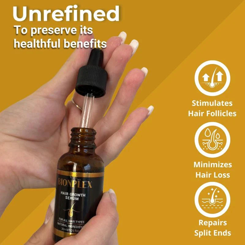BIONPLEX 100% Organic Hair Growth Serum For Thinning Hair Loss - More Bottles:: 3 Pics