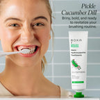 Boka Fluoride Free Toothpaste - Nano Hydroxyapatite, Remineralizing, Sensitive Teeth, Whitening - Dentist Recommended for Adult & Kids Oral Care - Cucumber Dill Flavor, 4 Fl Oz 1 Pk - US Manufactured