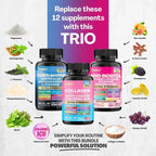 She Shines Set - Zoyava Ultimate Women's All-in-One Supplement with Corti-Soothe, Myo-Inositol, Collagen & Extra Strength Ingredients - Made in USA