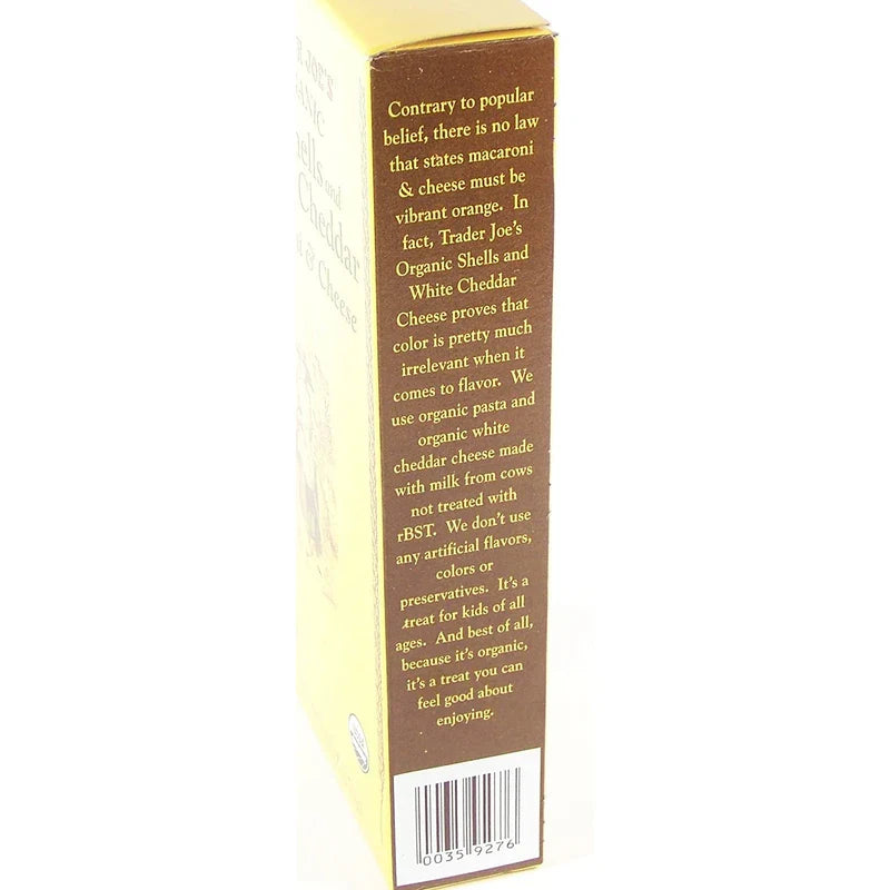 Trader Joe's Organic Shells & White Cheddar Macaroni & Cheese 6oz each (3 Pack)