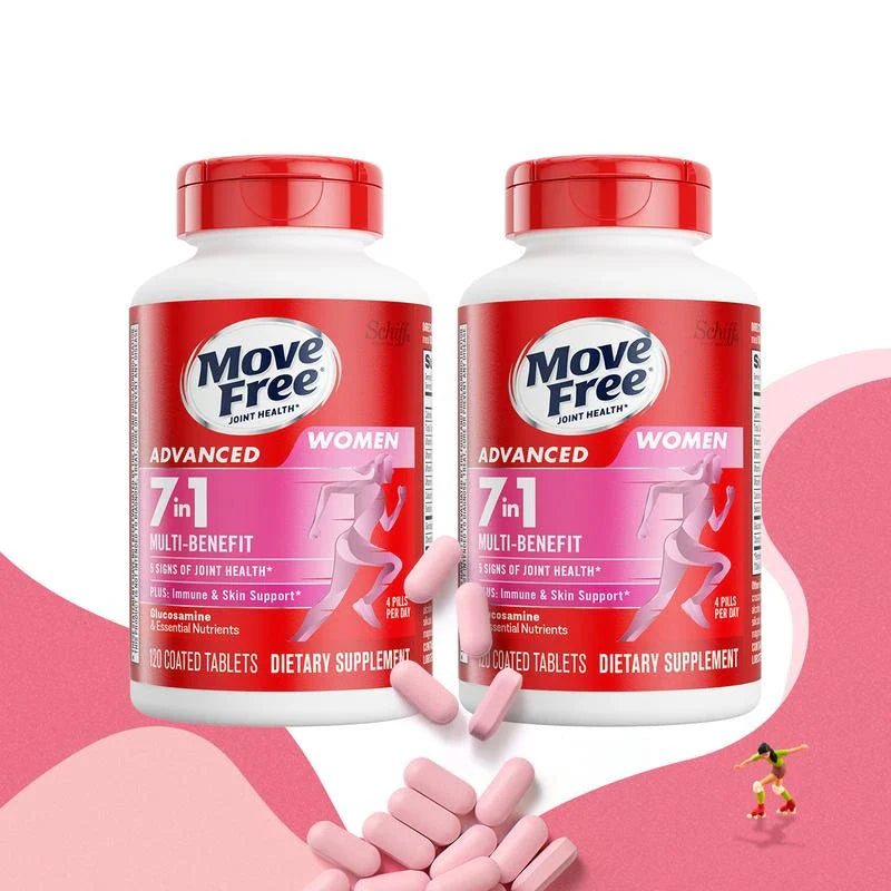Move Free joint health 7-in-1 Glucosamine Chondroitin Plus Calcium Complex Vitamin  Supplements for Women Multi-Vitamins + Multi-Glucosamine 120 Pills - Specification: Women's Glucosamine+Women's Glucosamine