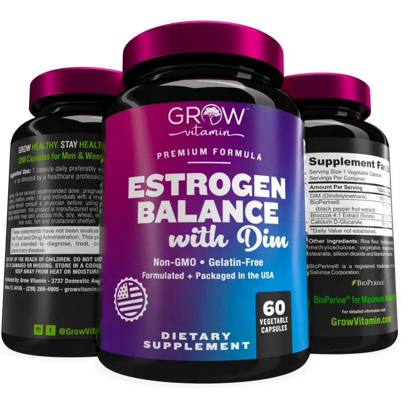 Dr. Berg’s Estrogen Balance DIM (Diindolylmethane) Healthy Estrogen 60 capsules