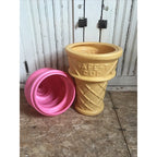 SAFE T CUP tm Blow Mold Giant Plastic Ice Cream Cone Strawberry  Swirl Safe T Cup Display 26”