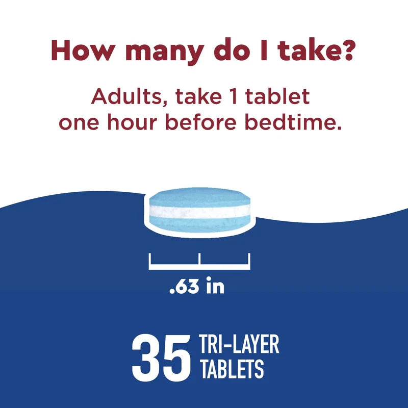 Nature Made Nature Made Wellblends Sleep Longer, Melatonin 10mg, L theanine 100 mg, and GABA 100mg, Sleep Supplement, 35 Tri-Layer Tablets