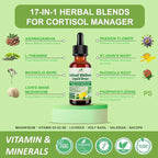Cortisol Supplement Liquid Drops, 17-In-1 Cortisol Detox W. Magnesium Glycinate