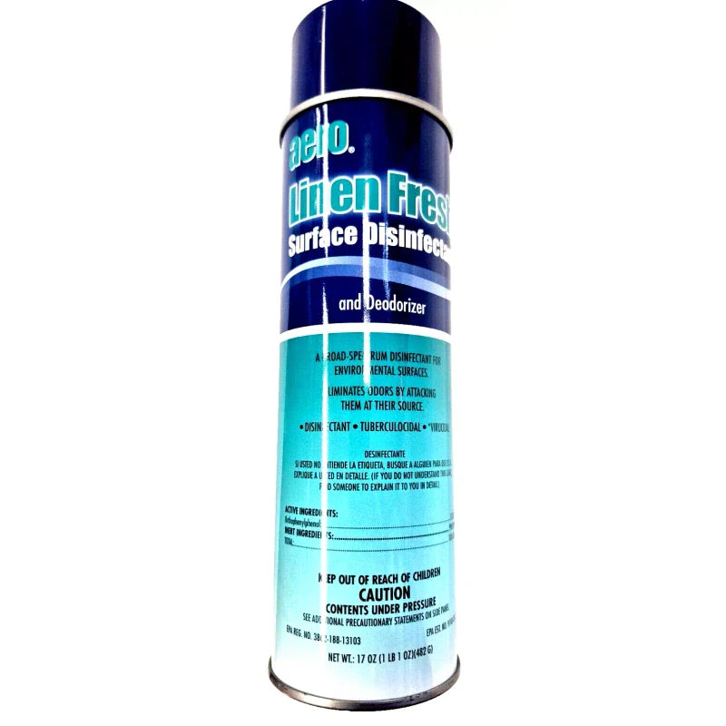 Aero Surface Disinfectant and Deodorizer, Linen Fresh Scent, 17-oz., aero Linen Fresh