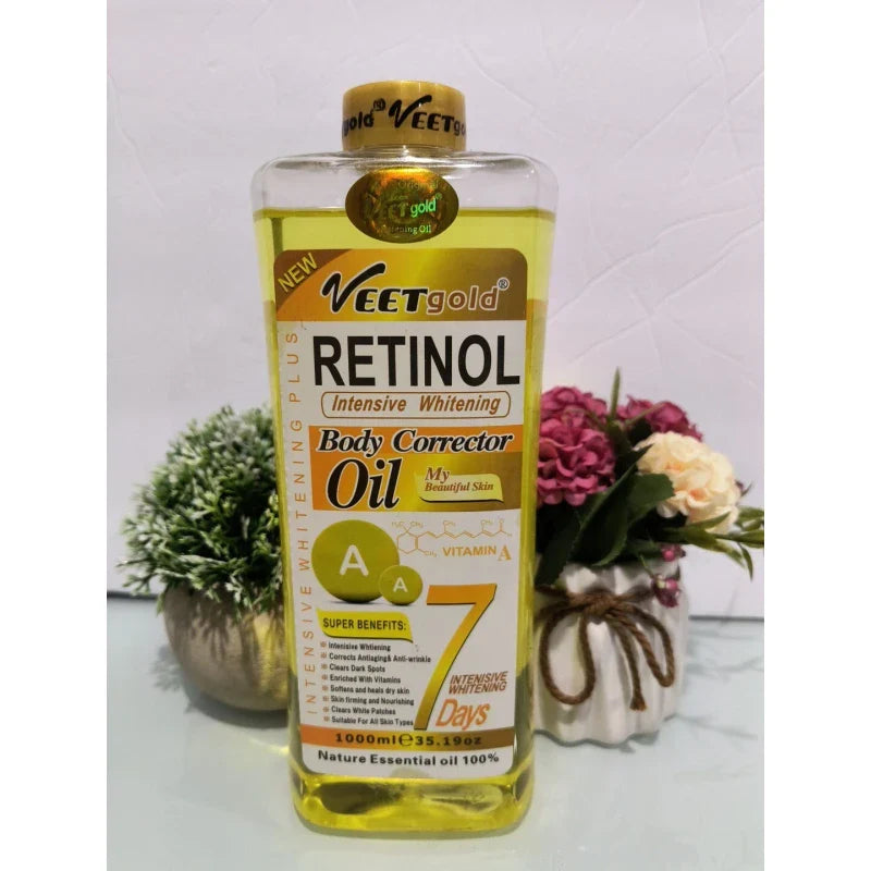 veet gold Retinol Face body corrector oil 1000ml  Vitamin A Anti Aging & Wrinkle