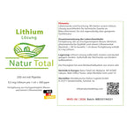 Lithium Orotate Solution 250 ml I 0.5 mg Lithium per ml ⇒ 500 mg per Litre ⇒ 500 ppm I 99% Purity Lithium Orotate (250 ml)