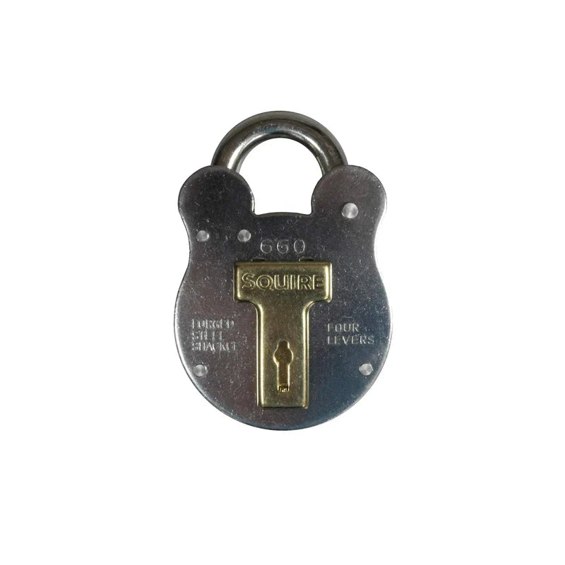 Squire Padlock - 4 Brass Levers Steel - 64mm 660 by Henry Squire