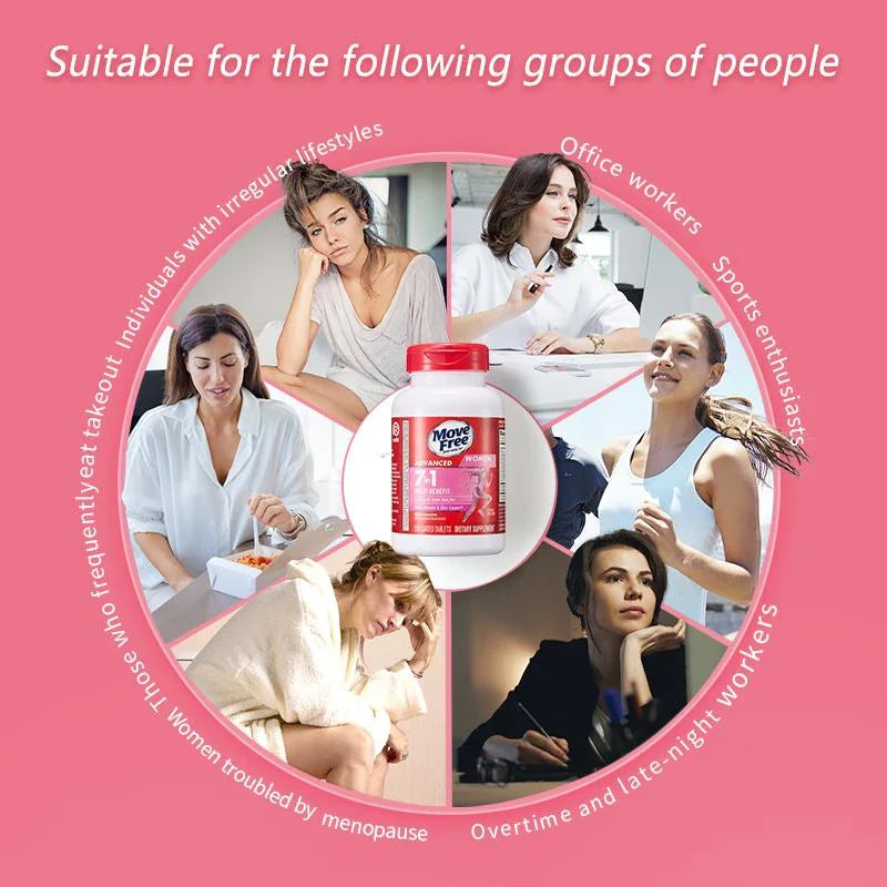 Move Free joint health 7-in-1 Glucosamine Chondroitin Plus Calcium Complex Vitamin  Supplements for Women Multi-Vitamins + Multi-Glucosamine 120 Pills - Specification: Women's Glucosamine+Women's Glucosamine