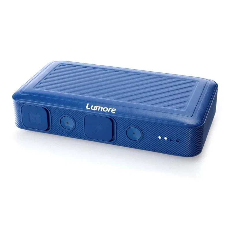 Lumore Pro Jump Starter Kit w/AC Plug & Power Bank w/Cables & Bag-Silver-NEW