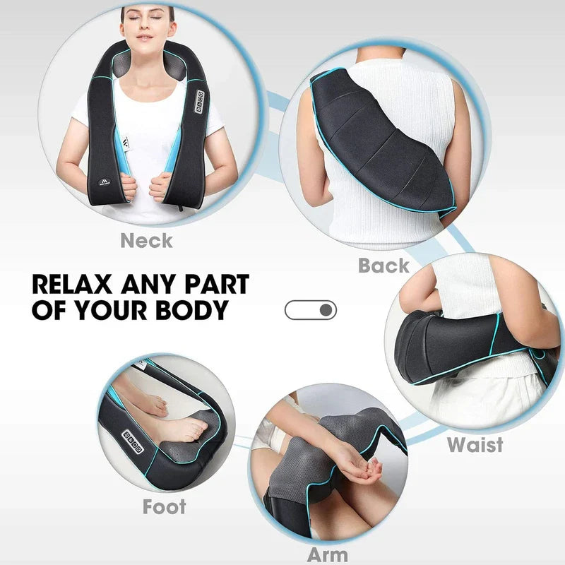 Massager with Heat - Deep Tissue Kneading Electric Back Massage for Neck, Back, Shoulder, Waist, Foot - Shiatsu Full Body Massage, Relax Gift for Her/Him/Friend/Dad/Mom