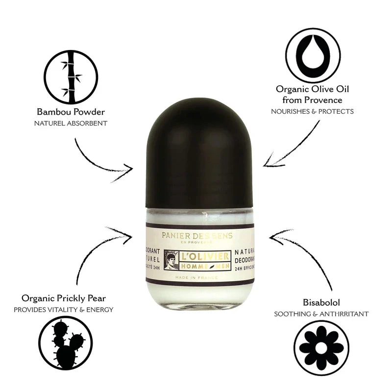 Panier des Sens Gift set for men L'Olivier - Perfume for Men + Natural Deodorant - Made in France up to 100% natural Ingredients