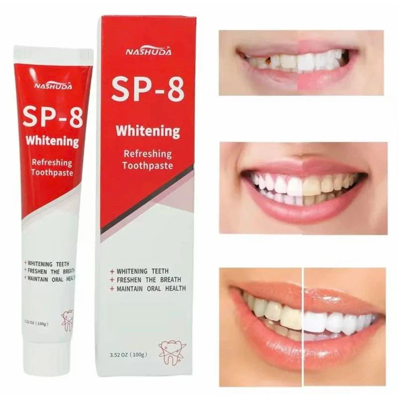 NASHUDA SP-8 [Triple Whitening] Probiotic Whitening Toothpaste, Free of Fluoride,Hydroxyapatite, Anti plaque,  Whitening Toothpaste Flavored Teeth - Specification: 3pcs