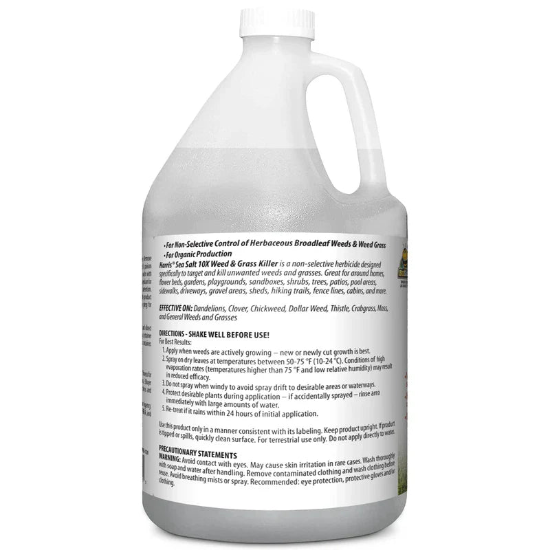 Harris 10X Sea Salt Grass Killer, Pet Safe, Kills to The Root with Spray Trigger, 128oz